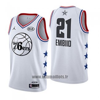 Maillot All Star 2019 Philadelphia 76ers Joel Embiid No 21 Blanc