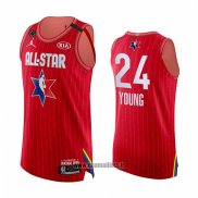 Maillot All Star 2020 Atlanta Hawks Trae Young No 24 Authentique Rouge