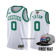 Maillot Boston Celtics Jayson Tatum NO 0 75th Anniversary 2022 NBA Finals Blanc