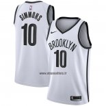 Maillot Brooklyn Nets Ben Simmons NO 10 Association 2020 Blanc