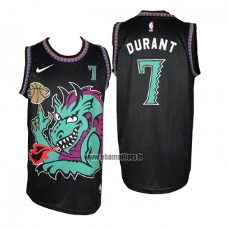 Maillot Brooklyn Nets Kevin Durant NO 7 Swamp Dragon Noir