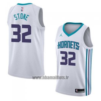 Maillot Charlotte Hornets Julyan Stone No 32 Association 2018 Blanc