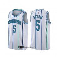 Maillot Charlotte Hornets Nicolas Batum NO 5 Classic Blanc