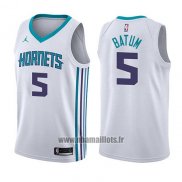 Maillot Charlotte Hornets Nicolas Batum No 5 Association 2017-18 Blanc