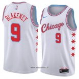 Maillot Chicago Bulls Antonio Blakeney No 9 Ville 2018 Blanc