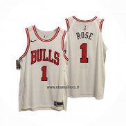 Maillot Chicago Bulls Derrick Rose NO 1 Association Authentique Blanc