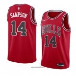 Maillot Chicago Bulls Jakarr Sampson No 14 Icon 2018 Rouge