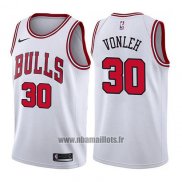 Maillot Chicago Bulls Noah Vonleh No 30 Association 2017-18 Blanc