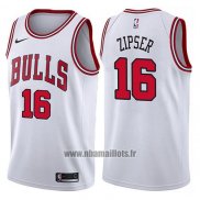 Maillot Chicago Bulls Paul Zipser No 16 Association 2017-18 Blanc