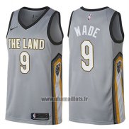 Maillot Cleveland Cavaliers Dwyane Wade No 9 Ville Gris