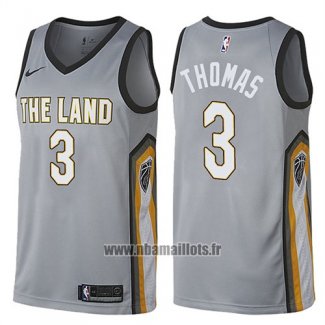 Maillot Cleveland Cavaliers Isaiah Thomas No 3 Ville Gris