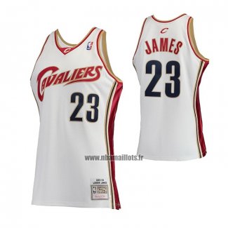 Maillot Cleveland Cavaliers LeBron James NO 23 Mitchell & Ness 2003-04 Blanc