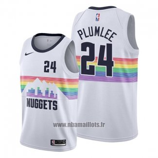 Maillot Denver Nuggets Mason Plumlee No 24 Ville Edition Blanc