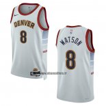 Maillot Denver Nuggets Peyton Watson NO 8 Ville 2022-23 Blanc