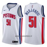 Maillot Detroit Pistons Boban Marjanovic No 51 Association 2017-18 Blanc