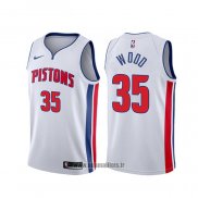 Maillot Detroit Pistons Christian Wood NO 35 Association Blanc