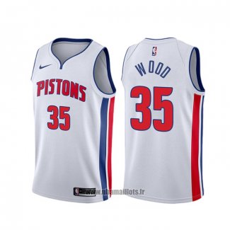 Maillot Detroit Pistons Christian Wood NO 35 Association Blanc