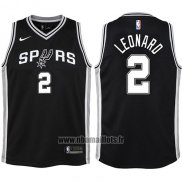 Maillot Enfant San Antonio Spurs Kawhi Leonard No 2 2017-18 Noir