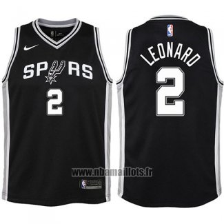 Maillot Enfant San Antonio Spurs Kawhi Leonard No 2 2017-18 Noir