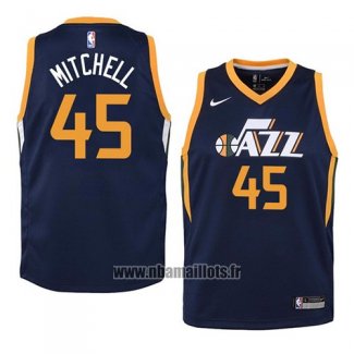 Maillot Enfant Utah Jazz Donovan Mitchell No 45 Icon 2017-18 Bleu