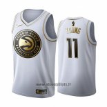 Maillot Golden Edition Atlanta Hawks Trae Young No 11 2019-20 Blanc