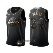 Maillot Golden Edition Los Angeles Lakers Kobe Bryant No 24 Noir