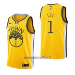 Maillot Golden State Warriors Damion Lee No 1 Earned 2018-19 Jaune