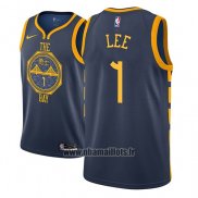 Maillot Golden State Warriors Damion Lee No 1 Ville 2018-19 Bleu