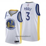 Maillot Golden State Warriors Jordan Poole No 3 Association Blanc