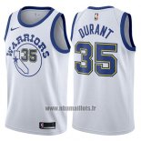Maillot Golden State Warriors Kevin Durant No 35 Blanc 2017-18