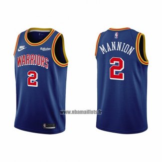 Maillot Golden State Warriors Nico Mannion NO 2 75th Anniversary Bleu