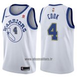 Maillot Golden State Warriors Quinn Cook No 4 Classic 2017-18 Blanc2