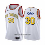 Maillot Golden State Warriors Stephen Curry No 30 Classic 2019-20 Blanc