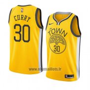 Maillot Golden State Warriors Stephen Curry No 30 Earned 2018-19 Jaune