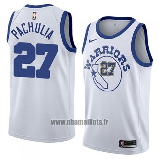 Maillot Golden State Warriors Zaza Pachulia No 27 Hardwood Classic 2018 Blanc