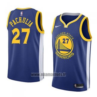 Maillot Golden State Warriors Zaza Pachulia No 27 Icon 2018 Bleu