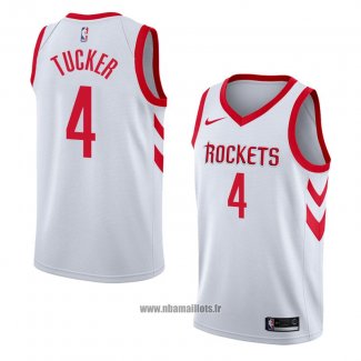 Maillot Houston Rockets P.j. Tucker No 4 Association 2017-18 Blanc