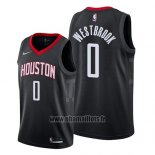 Maillot Houston Rockets Russell Westbrook No 0 Statement 2019 Noir