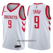 Maillot Houston Rockets Zhou Qi No 9 Swingman Association 2017-18 Blanc