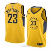 Maillot Indiana Pacers Wesley Matthews No 23 Statement 2018 Jaune