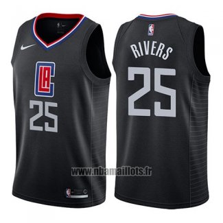 Maillot Los Angeles Clippers Austin Rivers No 25 Statement 2019 Noir