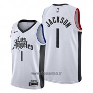 Maillot Los Angeles Clippers Reggie Jackson No 1 Classic 2019-20 Blanc