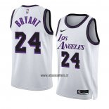 Maillot Los Angeles Lakers Kobe Bryant NO 24 Ville 2022-23 Blanc