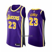 Maillot Los Angeles Lakers LeBron James NO 23 Statement Authentique Volet