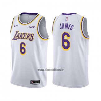 Maillot Los Angeles Lakers LeBron James NO 6 Association 2021-22 Blanc