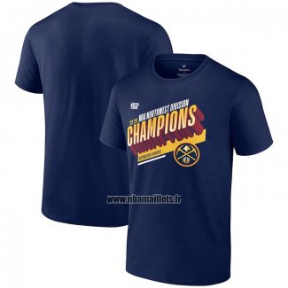 Maillot Manche Courte Denver Nuggets 2023 Southwest Division Champions Locker Room Bleu