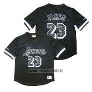 Maillot Manche Courte Los Angeles Lakers Lebron James No 23 Noir