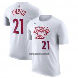 Maillot Manche Courte Philadelphia 76ers Joel Embiid Ville 2022-23 Blanc