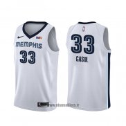 Maillot Memphis Grizzlies Marc Gasol NO 33 Association Blanc