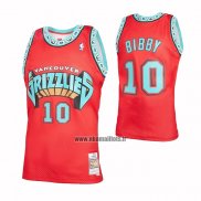 Maillot Memphis Grizzlies Mike Bibby NO 10 Mitchell & Ness 1998-99 Rouge